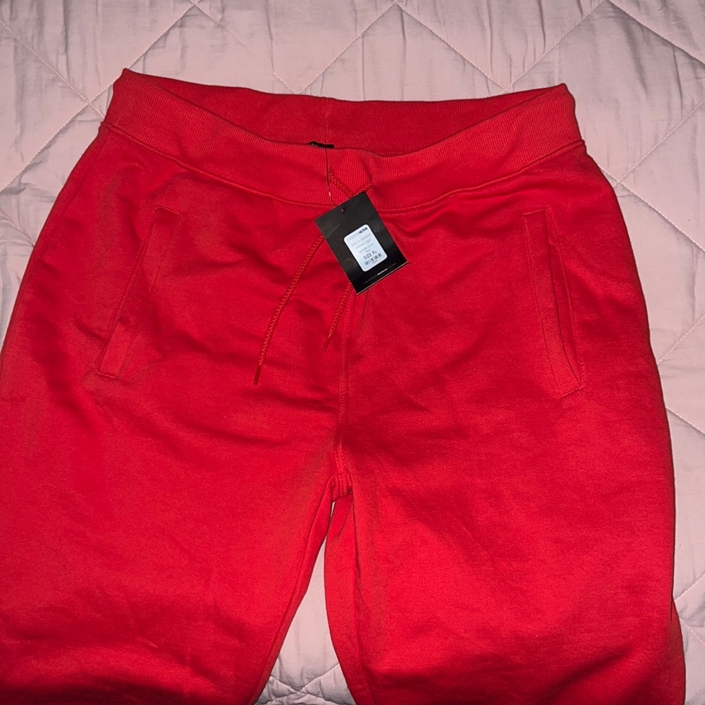 Red oversized joggers